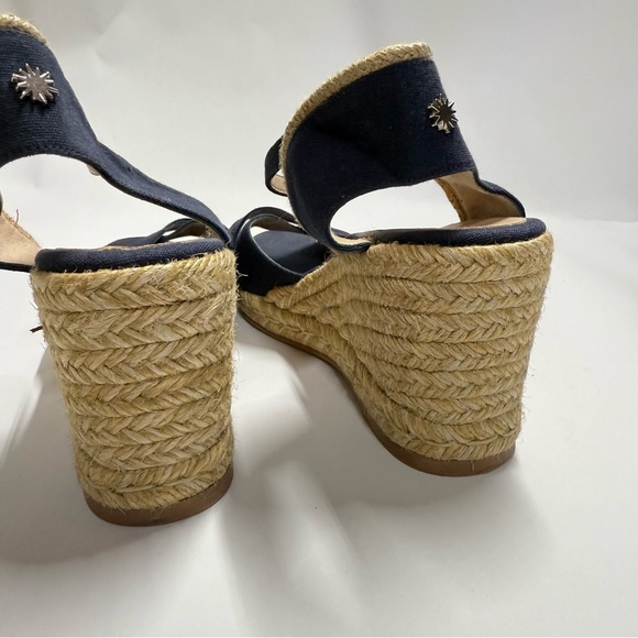 Stuart Weitzman Navy Wedge Sandals - Picture 8 of 10